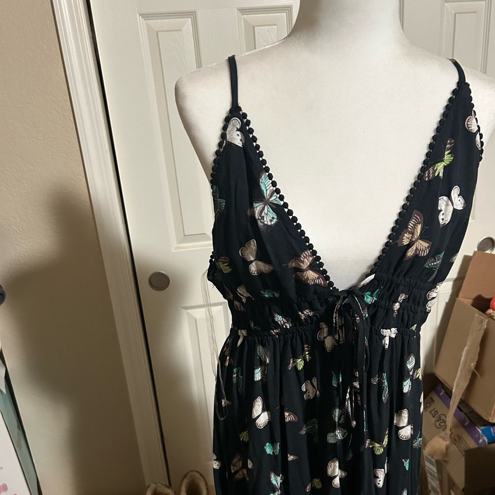 Wild Fable Black Butterfly Print Dress Size XXL
